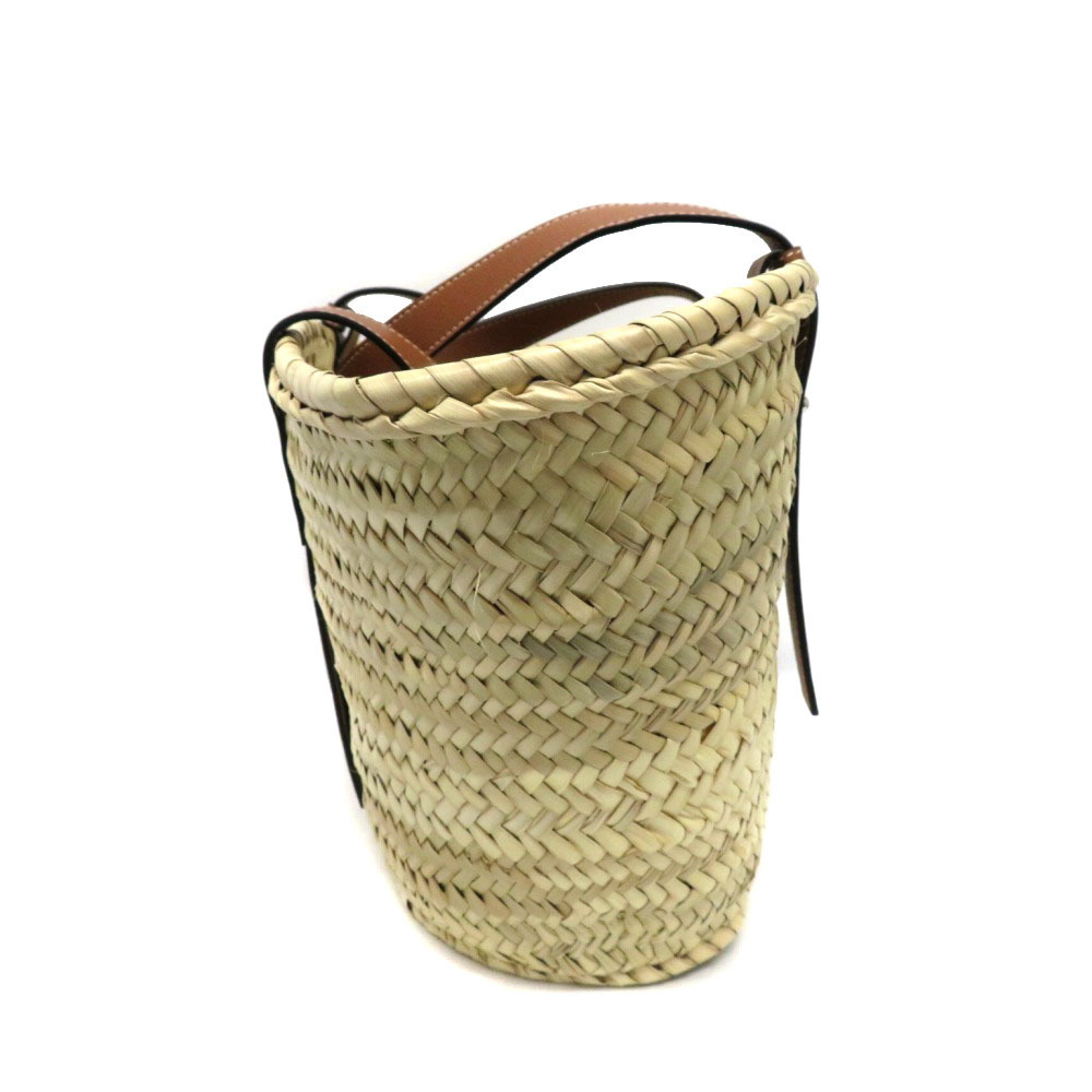 Loewe Medium Tan Palm Natural Bag Leaf Raffia Calfskin Basket - Picture 3 of 16
